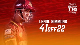 Lendl Simmons I 41 of 22 I Day 4 I Abu Dhabi T10 Season 4 I Northern Warriors [upl. by Joshi]