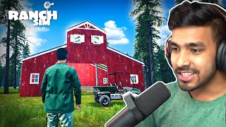 I BUILD A BIG BARN HOUSE  RANCH SIMULATOR GAMEPLAY 3 [upl. by Bocyaj]