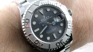 Rolex Yacht Master 37mm DARK RHODIUM 268622 Platinum Stainless Steel Luxury Watch Review [upl. by Banebrudge221]