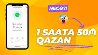 1SAATA 50₼ QAZAN  İnternetden pul qazanmaq [upl. by Leasa]