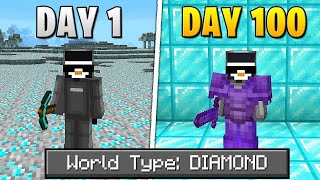 I Survived 100 Days Of Hardcore Minecraft In A Diamond Only World [upl. by Esch]