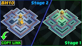 NEW BEST BH10 Base Stage 1 amp Stage 2  Builder Hall 10 Base Link 2023  Clash of Clans [upl. by Anabel]