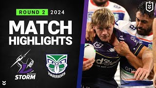 NRL 2024  Storm v Warriors  Match Highlights [upl. by Enirroc]