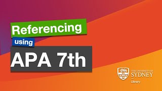 Referencing using APA 7th [upl. by Nitreb]