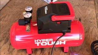 REVIEW quotHYPER TOUGHquot 3gallon 100psi air compressor [upl. by Elagibba]