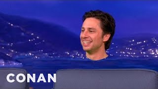 Zach Braff Shows Off How He Got Monkiefied For quotOz the Great amp Powerfulquot  CONAN on TBS [upl. by Yelahc]