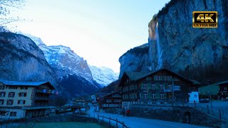 LAUTERBRUNNEN 4K Walking Tour  Interlaken to Lauterbrunnen train  SWITZERLAND [upl. by Ynohtn]