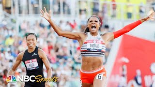 Gabby Thomas runs 2nd fastest 200m EVER Felix 5th in Olympic trials final  NBC Sports [upl. by Camden]