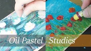 Oil Pastel Studies  Impressionism inspired by Monet [upl. by Rennold]