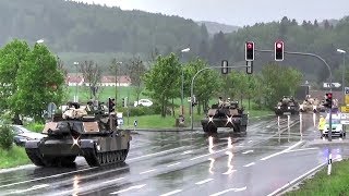 US Tanks amp Howitzers Passing Through German Town [upl. by Edith]