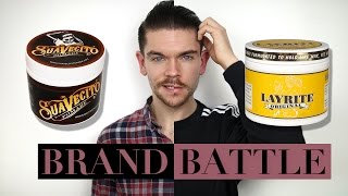 Suavecito Pomade vs Layrite Original Pomade  Brand Battle [upl. by Lorsung544]