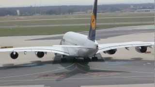 Lufthansa Airbus A380 start in FrankfurtMain HD 1080p [upl. by Helman123]