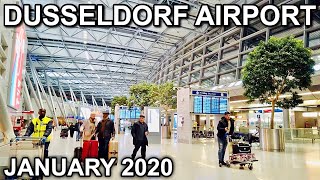 4K Dusseldorf International Airport Walk amp SkyTrain  Complete Walkthrough [upl. by Enilesoj829]