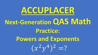 ACCUPLACER NextGeneration Quantitative Reasoning Algebra and Statistics QAS Math Practice [upl. by Martica695]