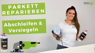 Parkett reparieren  Abschleifen amp Versiegeln [upl. by Aicella]