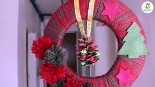 Faire une couronne de Noël en laine couronne de lavent [upl. by Gamaliel801]