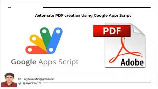 Automate PDF creation Using Google Apps Script  Aryan Irani [upl. by Felicidad]