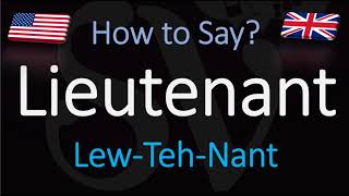 How to Pronounce Lieutenant CORRECTLY [upl. by Kassandra]