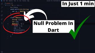 Null problem In Dart Nonnullable instance field must be initialized  Error in Dart Language [upl. by Retha645]