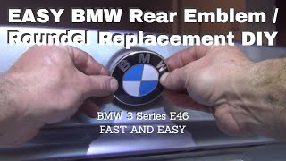 How To Replace A BMW Trunk Emblem Roundel On A BMW 3 Series Quick And Easy Installation [upl. by Ogu]