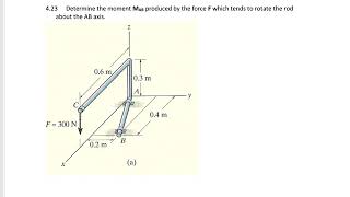 Statics  3D Moment about an axis example 3 [upl. by Ednalrim]