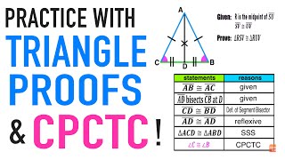 Triangle Congruence Proofs Practice with CPCTC [upl. by Ellekcir]