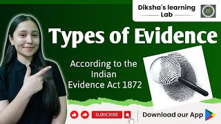 Indian Evidence Act 1872  Types of Evidence  UGC NET Forensic Science  unit  1 [upl. by Akienom647]