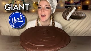 GIANT CHOCOLATE PEPPERMINT PATTY MUKBANG Vegan [upl. by Fendig]