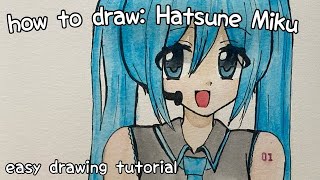 How to draw Hatsune Miku  easy anime drawing tutorial  step by step [upl. by Erlandson]