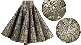 DOUBLE CIRCLE SKIRT  Umbrella skirt cutting and stitching  Falda doble circular larga [upl. by Mellins739]