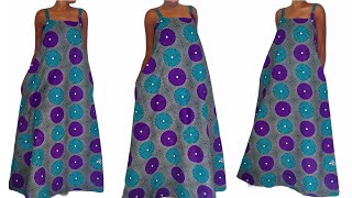 How to Make Simple Maxi Dress Tutorial [upl. by Noemad]