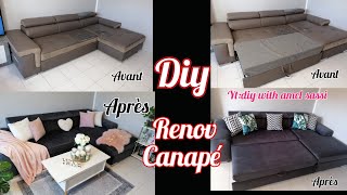 Renovation relooking dun canapé tuto How to reupholster a sofa make over an old sofa DIY ASMR tuto [upl. by Sedgewake]