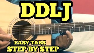 DDLJ Guitar TabsLead Lesson  SINGLE STRING  Tujhe Dekha To ye Jana Sanam  Easy Beginner Songs [upl. by Redfield]