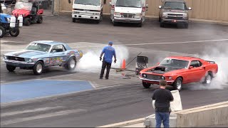 1969 Mustang vs 1967 Mustang Drag Race [upl. by Annawt]