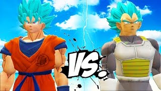 GOKU VS VEGETA  GOKU SSJ GOD BLUE VS VEGETA SSJ GOD BLUE [upl. by Gladis37]