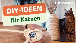 DIY für Katzen Kratzbaum basteln und KatzenminzeKissen selber machen [upl. by Elirpa]