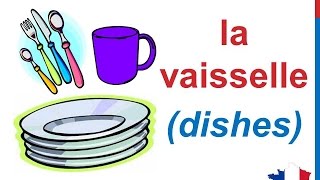 French Lesson 82  Kitchen Utensils Appliances Vocabulary Ustensiles de cuisine Utensilios de cocina [upl. by Collete]