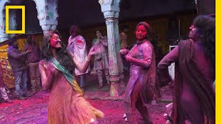 Get an UpClose Look at the Colorful Holi Festival  National Geographic [upl. by Derwon398]