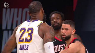 Austin Rivers inadvertedly hits LeBron James in the head with the ball and gets scared [upl. by Aniad180]