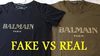 HOW TO SPOT A FAKE BALMAIN T SHIRT  Authentic vs Replica BALMAIN review guide [upl. by Ykroc508]