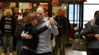 tango flash mob Bratislava main station [upl. by Irolam]