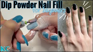 HOW TO Dip Powder Nail Fill In For Beginners  Nail Rebalance With Dip Powder  EFiling Nails [upl. by Darra]