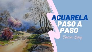 Acuarela Paso A Paso Árbol y Paisaje [upl. by Arodoet650]