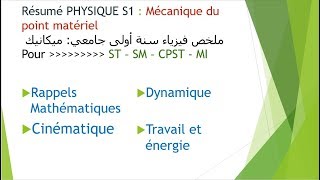 Physique S1 Cinématique du point matériel 1 Introduction [upl. by Nytsirt]