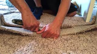 DIY carpet seam step by step carpet hack [upl. by Aicnilav420]