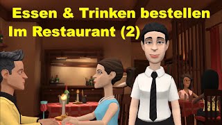 Deutsch lernen  2 Dialoge im Restaurant  Essen und Trinken [upl. by Kilbride]