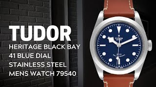 Tudor Black Bay 41 Blue Dial Stainless Steel Mens Watch 79540 Review  SwissWatchExpo [upl. by Eelac635]