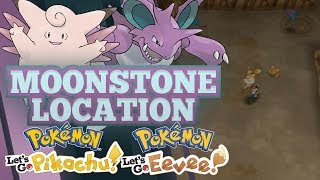 MOONSTONE GUIDE How and Where to Find Moonstones in Pokemon Lets GO Pikachu and Eevee [upl. by Iarahs405]