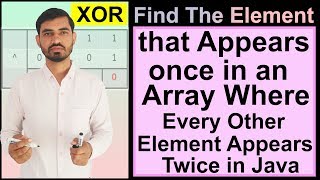 Find The Element That Appears Once In An Array Where Every Other Element Appears Twice in Java [upl. by Diena]