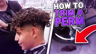 How To Trim A Perm   Julian Barboza Perm Tutorial [upl. by Dnalyag]